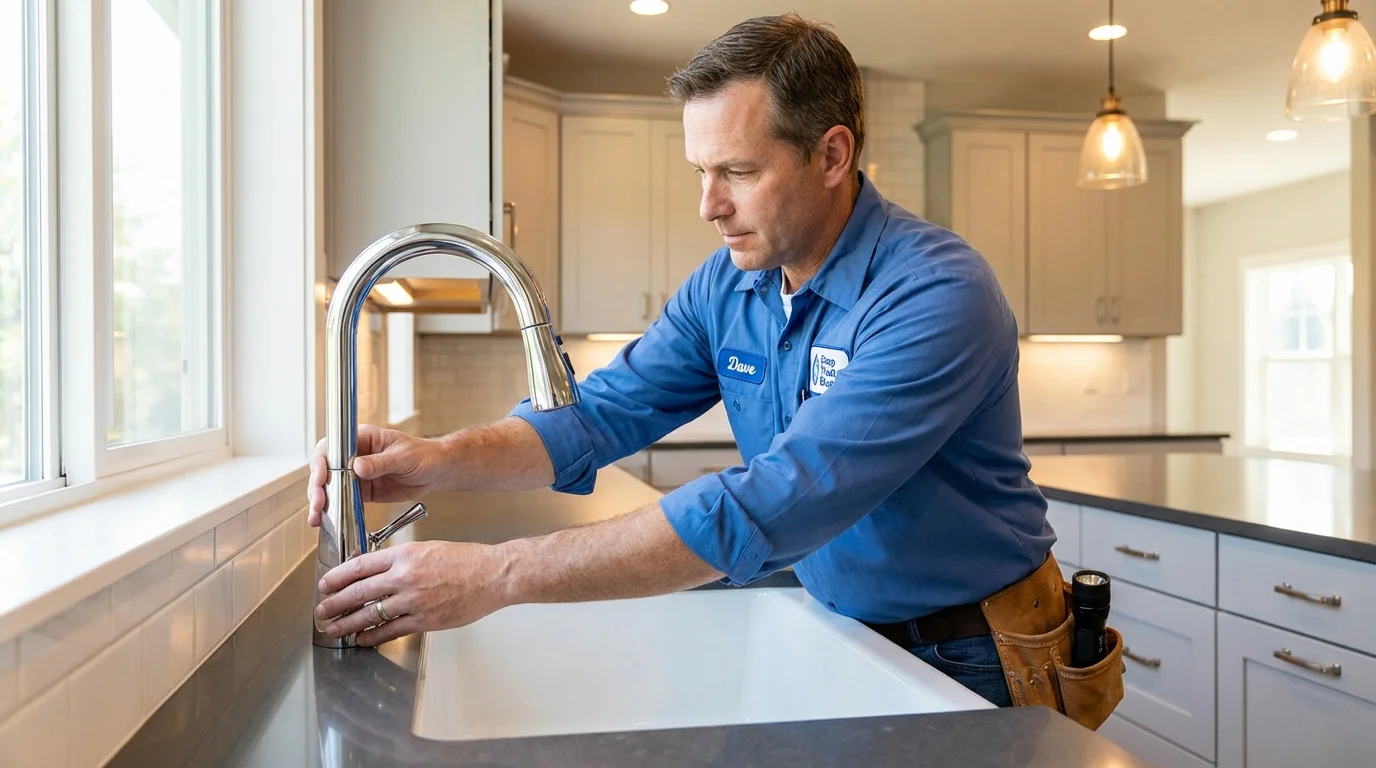 Kitchen faucet installation by Johns Plumbing LLC in Central Square